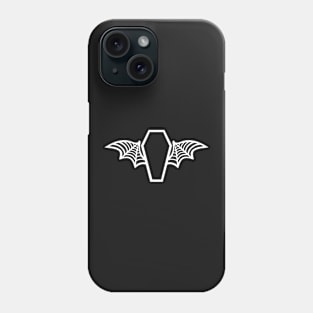 Batwing Coffin - White on Black Phone Case