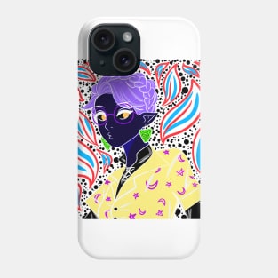 Maho shojo, dark elf waifu in kawaii pattern Phone Case