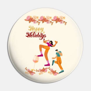 Happy Holidays Pin