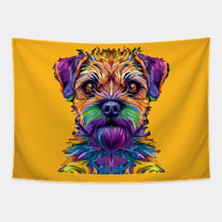 Cute Border Terrier Puppy Dog Artwork Tapestry