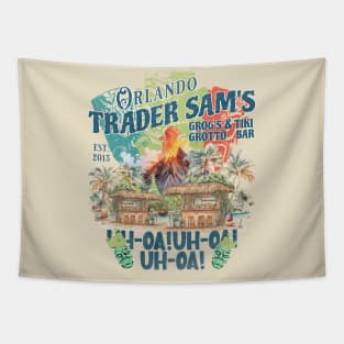 Trader Sam's Grogs Grotto and Tiki Bar Orlando Distressed Look Tapestry