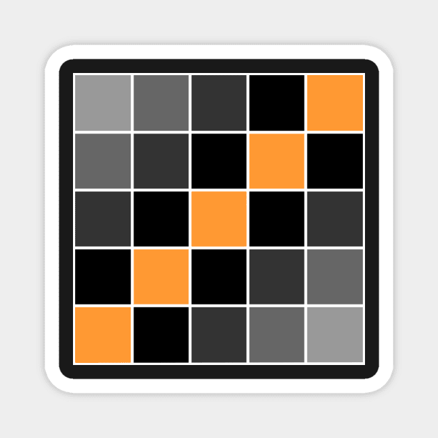 Orange Grid Magnet by iconymous