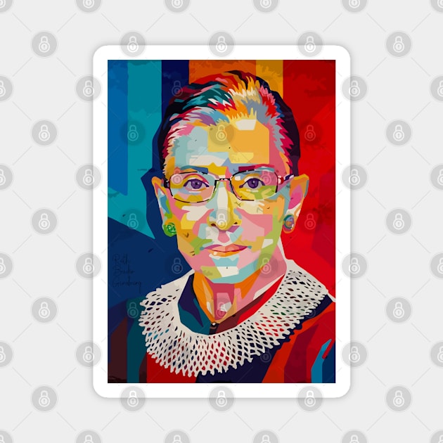 Ruth Bader Ginsburg Art Magnet by TheNfile