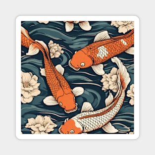 cool vintage golden koi fish Magnet