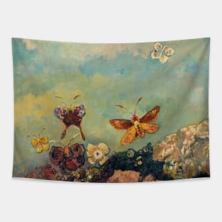 Butterflies by Odilon Redon Tapestry