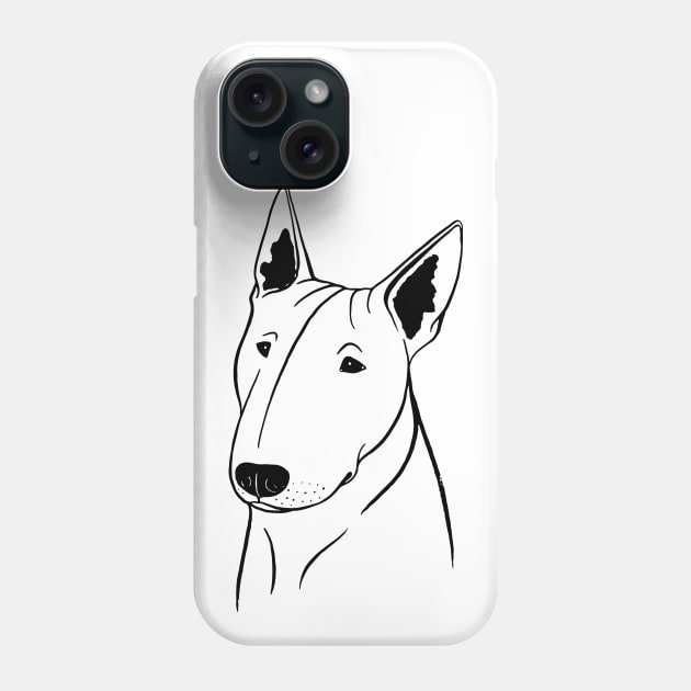 Bull Terrier (Black and White) Phone Case by illucalliart