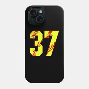 Fastpitch Softball Number 37 #37 Softball Shirt Jersey Uniform Favorite Player Biggest Fan Phone Case