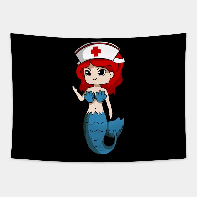 Cute Mermaid International Nurse Day T Shirt Tapestry by TheBeardComic