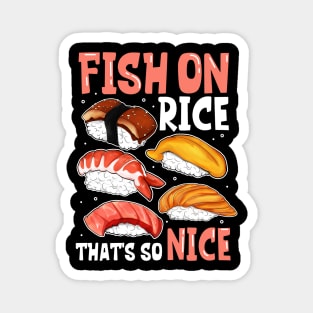 Fish on rice - Sushi Magnet