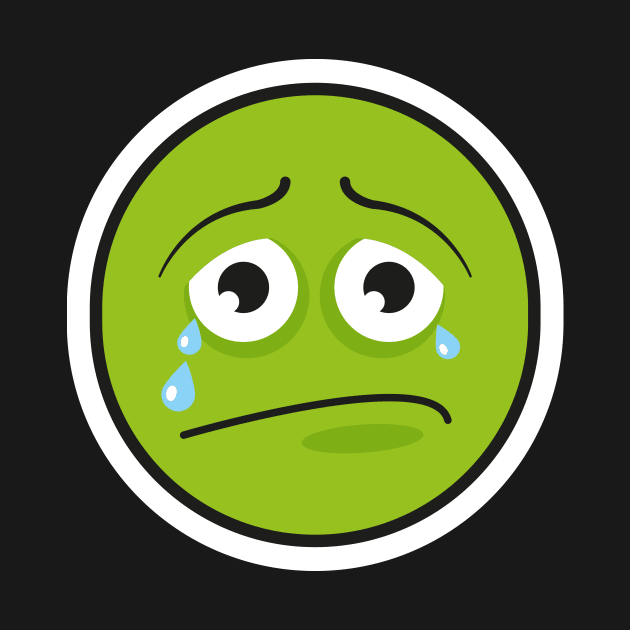 crying green emoji face by Bubsart78