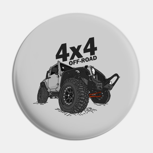 4x4 Off Road Jeep Grey Pin by 4x4 Sketch