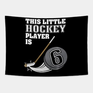 Kids 6Th Birthday Girls Hockey Stick Puck 6 Year Old Tapestry