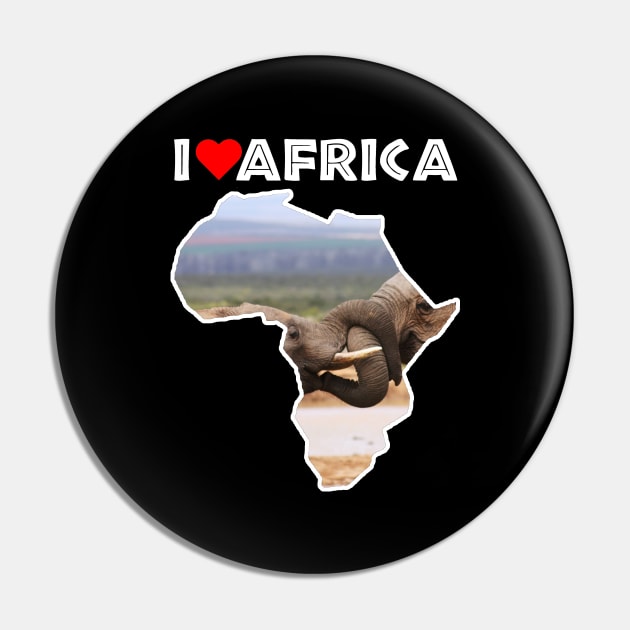 I Love Africa Elephant Tug of War Pin by PathblazerStudios