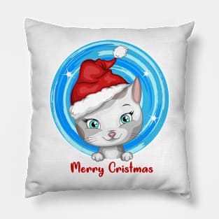 Christmas cute cartoon cat Pillow