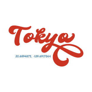 Tokyo GPS Coordinates 70s T-Shirt