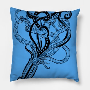 The Kraken (v2, black lineart) Pillow