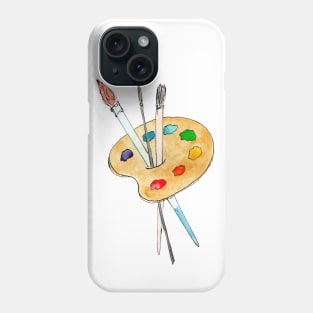 Palette, paint and brushes - an artists essentials Phone Case