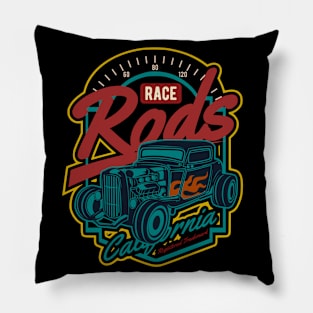 Race Rods California badge vintage Pillow