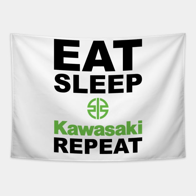 Eat Sleep Kawasaki Repeat Tapestry by tushalb