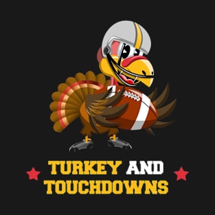 Thanksgiving Turkey And Touchdowns Football T-Shirt