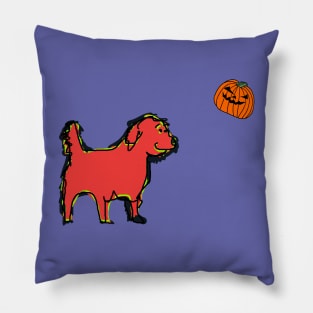 Halloween Dog Found Spooky Pumpkin Pillow