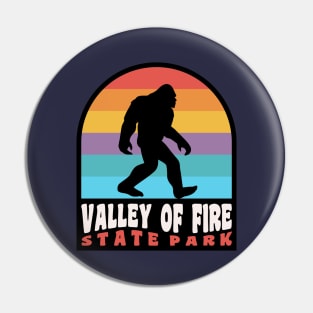 Valley of Fire State Park Bigfoot Sasquatch Retro Sunset Pin