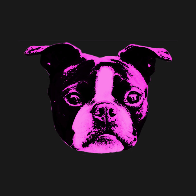 Disover Floating Purple Terrier Head - Boston Terrier - T-Shirt