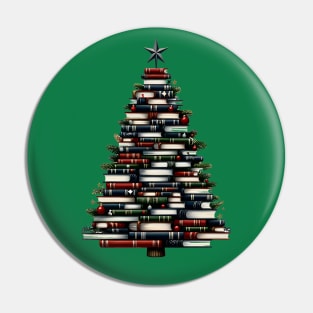 Book Christmas Tree Pin