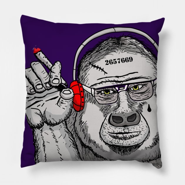 Smokin Ape Pillow by harmount