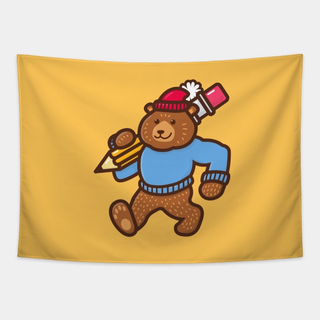 The Pencil Bear Tapestry by DangerHuskie