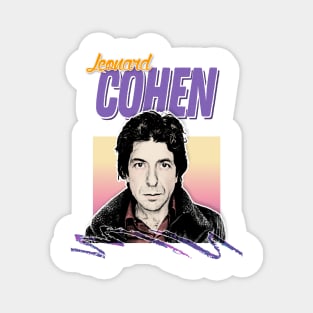 Leonard Cohen  / Aesthetic Retro Vintage Style Design Magnet