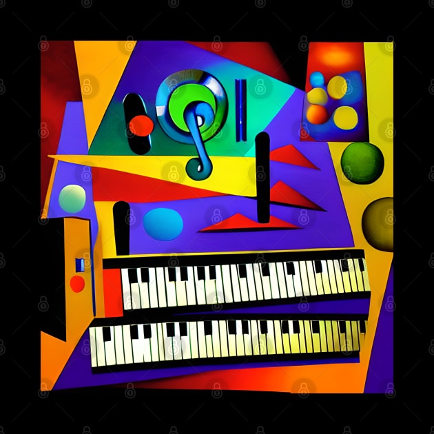 An abstract image of a piano keyboard can be a thought-provoking and visually striking representation of music and its many meanings. by Musical Art By Andrew