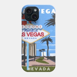 Las Vegas, USA Retro travel poster Phone Case