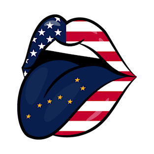 Alaskan American Flag Mouth T-Shirt