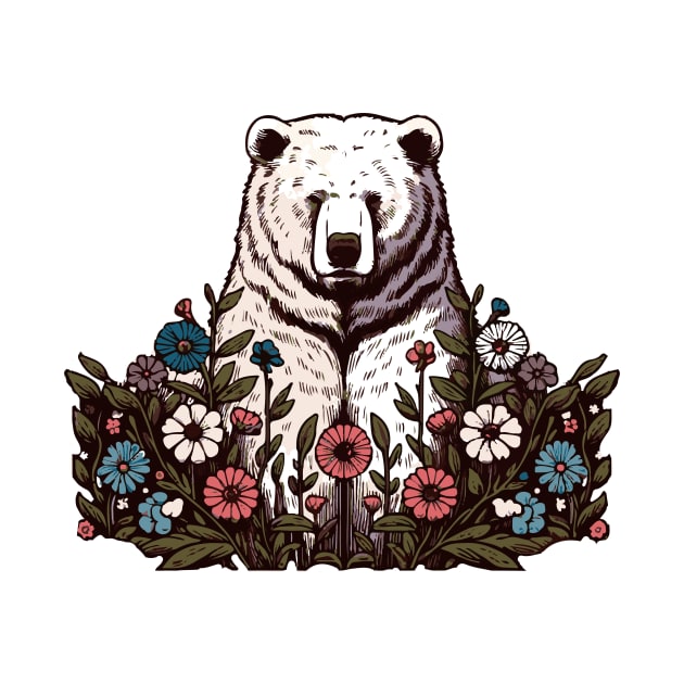 Bear in flowers by CraftyDesign66