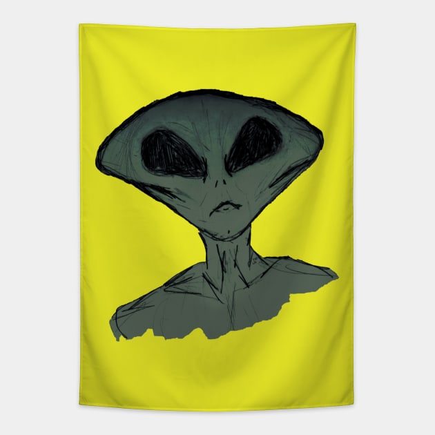 Little Green Man Tapestry by evaporationBoy 