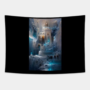 Ice Castle Fantasy Art Style Tapestry