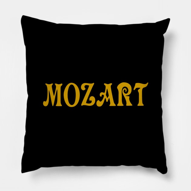 Wolfgang Amadeus Mozart - Old Gold - VCTP Pillow by Chokullov Art Studio