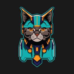 cyborg cat Illustration T-Shirt