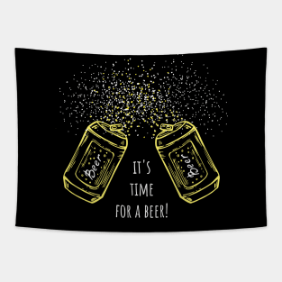 Hand drawn beer cans Tapestry