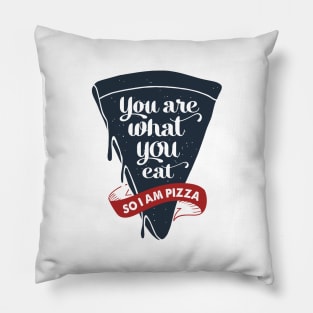 Hand Drawn Pizza Slice. You are what you eat. So, I am a pizza. Lettering Pillow