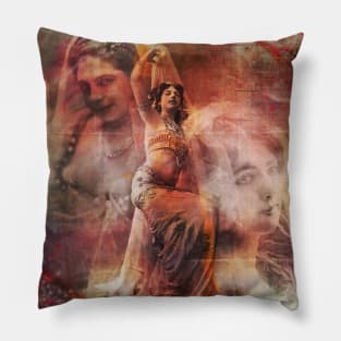 Collage Art Mata Hari Pillow