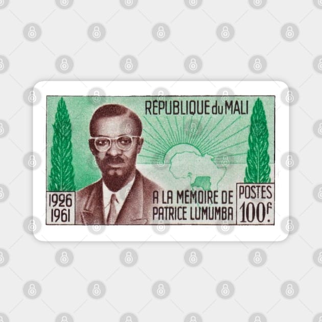 Patrice Lumumba Memorial Mali Postage Stamp Magnet by Tony Cisse Art Originals