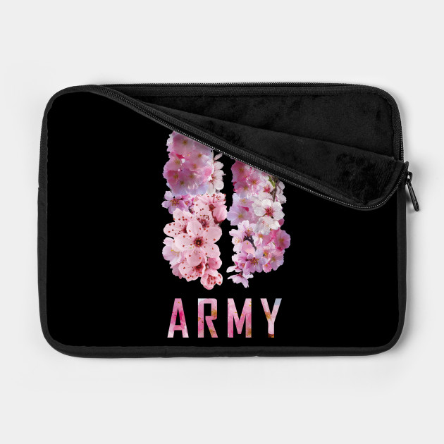 Bts Wings Logo Total Sakura Flowers Army Kpop Merch Bts Laptop Case Teepublic