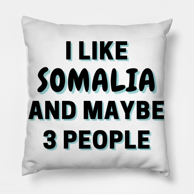 I Like Somalia And Maybe 3 People Pillow by Word Minimalism