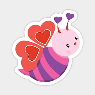 Cute Bee Valentine's day Design Magnet