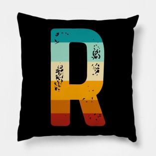 Retro Letter R Monogram Alphabet Lovers Kids Men Women Pillow