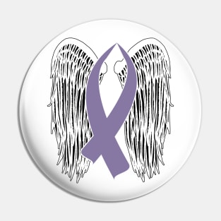 Winged Awareness Ribbon (Light Purple) Pin