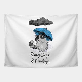 Sad Cat Rainy Day Blues Tapestry