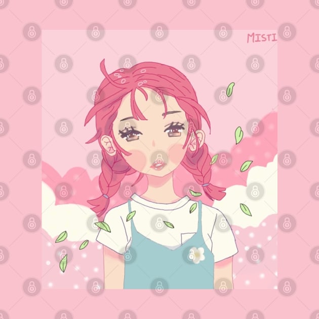 Kawaii Anime Pink Hair Girl by Misti